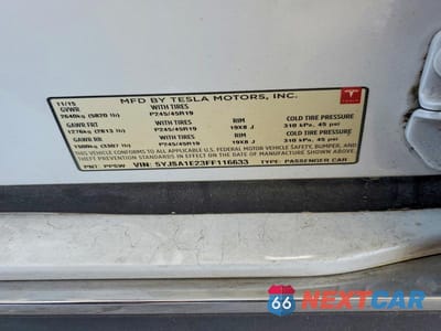 Zdjęcie 12 z 12 samochodu: 2015 TESLA MODEL S VIN:5YJSA1E23FF116633 - miniatura