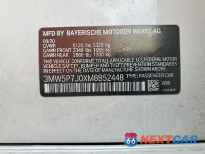 Zdjęcie 12 z 12 samochodu: 2021 BMW 330E VIN:3MW5P7J0XM8B52448 - miniatura