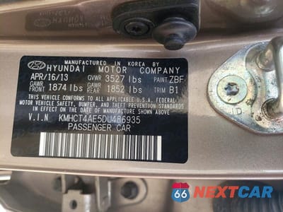 Zdjęcie 13 z 13 samochodu: 2013 HYUNDAI ACCENT GLS VIN:KMHCT4AE5DU486935 - miniatura