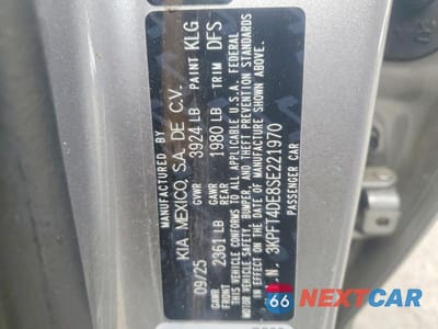 Zdjęcie 12 z 12 samochodu: 2025 KIA K4 LXS VIN:3KPFT4DE8SE221970 - miniatura