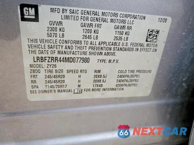 Zdjęcie 13 z 13 samochodu: 2021 BUICK ENVISION AVENIR VIN:LRBFZRR44MD077980 - miniatura