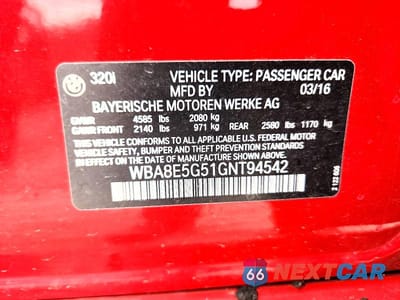 Zdjęcie 12 z 12 samochodu: 2016 BMW 320 XI VIN:WBA8E5G51GNT94542 - miniatura