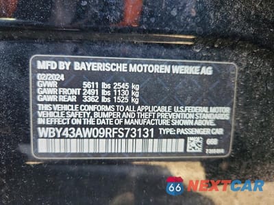 Zdjęcie 12 z 12 samochodu: 2024 BMW I4 EDRIVE 35 VIN:WBY43AW09RFS73131 - miniatura