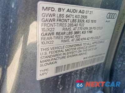 Zdjęcie 13 z 13 samochodu: 2022 AUDI Q8 PREMIUM PLUS S-LINE VIN:WA1EVBF15ND003764 - miniatura