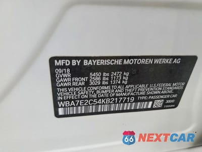 Zdjęcie 13 z 13 samochodu: 2019 BMW 740 I VIN:WBA7E2C54KB217719 - miniatura