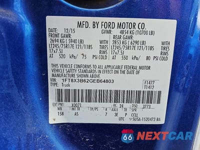 Zdjęcie 12 z 12 samochodu: 2016 FORD F350 SUPER DUTY VIN:1FT8X3B62GEB64803 - miniatura