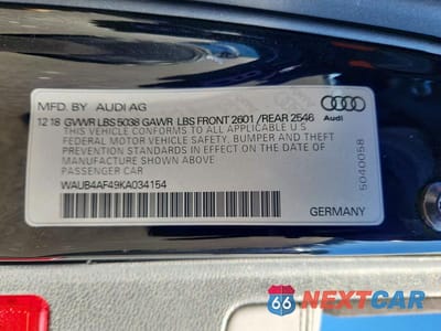 Zdjęcie 12 z 12 samochodu: 2019 AUDI S4 PREMIUM PLUS VIN:WAUB4AF49KA034154 - miniatura