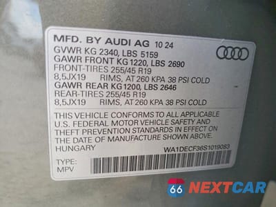 Zdjęcie 13 z 13 samochodu: 2025 AUDI Q3 PREMIUM S LINE 45 VIN:WA1DECF36S1019083 - miniatura