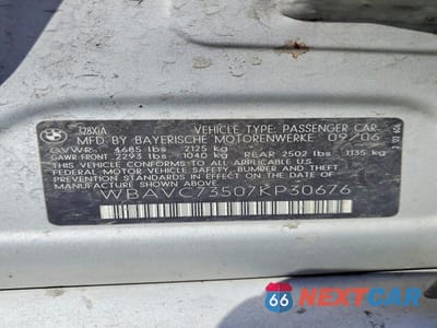 Zdjęcie 12 z 12 samochodu: 2007 BMW 328 XI SULEV VIN:WBAVC73507KP30676 - miniatura