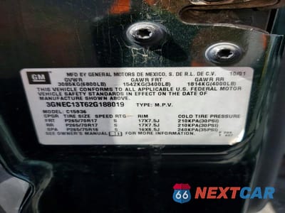 Zdjęcie 12 z 12 samochodu: 2002 CHEVROLET AVALANCHE C1500 VIN:3GNEC13T62G188019 - miniatura
