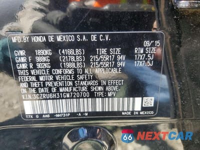 Zdjęcie 12 z 12 samochodu: 2016 HONDA HR-V LX VIN:3CZRU6H31GM720700 - miniatura