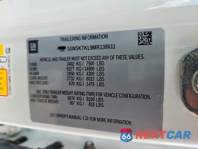 Zdjęcie 13 z 13 samochodu: 2021 CHEVROLET TAHOE K1500 HIGH COUNTRY VIN:1GNSKTKL9MR138611 - miniatura