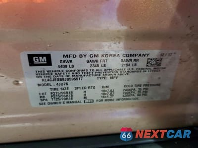 Zdjęcie 13 z 13 samochodu: 2018 BUICK ENCORE PREFERRED VIN:KL4CJESB9JB595517 - miniatura