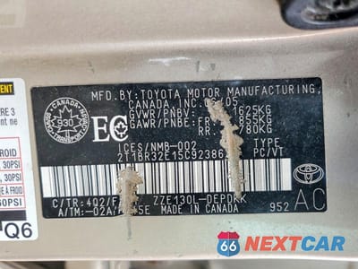 Zdjęcie 13 z 13 samochodu: 2005 TOYOTA COROLLA CE VIN:2T1BR32E15C923867 - miniatura
