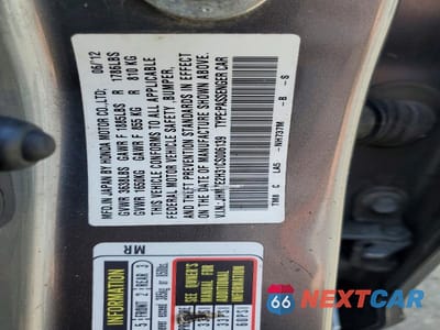 Zdjęcie 14 z 14 samochodu: 2012 HONDA INSIGHT VIN:JHMZE2H31CS006139 - miniatura