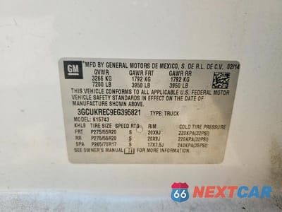 Zdjęcie 12 z 12 samochodu: 2014 CHEVROLET SILVERADO K1500 LT VIN:3GCUKREC9EG395821 - miniatura