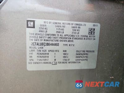 Zdjęcie 13 z 13 samochodu: 2011 GMC TERRAIN SLT VIN:2CTALUEC3B6444493 - miniatura