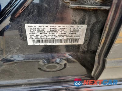 Zdjęcie 12 z 12 samochodu: 2013 HONDA FIT SPORT VIN:JHMGE8G54DC049074 - miniatura