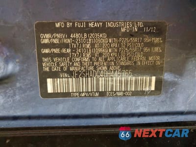 Zdjęcie 14 z 14 samochodu: 2013 SUBARU FORESTER 2.5X PREMIUM VIN:JF2SHADC4DH445765 - miniatura