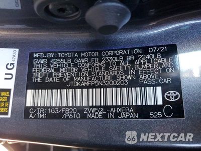 Zdjęcie 12 z 12 samochodu: 2022 TOYOTA PRIUS PRIME LE VIN:JTDKAMFP5N3200203 - miniatura