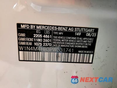 Zdjęcie 13 z 13 samochodu: 2023 MERCEDES-BENZ GLB 250 4MATIC VIN:W1N4M4HB3PW331741 - miniatura
