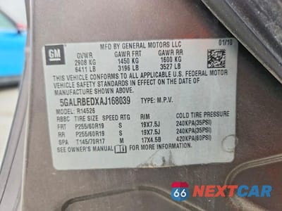 Zdjęcie 14 z 14 samochodu: 2010 BUICK ENCLAVE CXL VIN:5GALRBEDXAJ168039 - miniatura