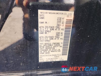 Zdjęcie 13 z 13 samochodu: 2020 NISSAN MURANO PLATINUM VIN:5N1AZ2DJ2LN164751 - miniatura
