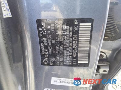 Zdjęcie 11 z 11 samochodu: 2021 HYUNDAI TUCSON SE VIN:KM8J23A46MU383308 - miniatura