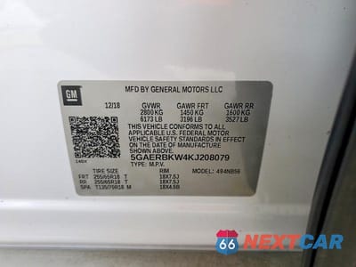 Zdjęcie 13 z 13 samochodu: 2019 BUICK ENCLAVE ESSENCE VIN:5GAERBKW4KJ208079 - miniatura