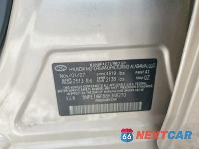 Zdjęcie 12 z 12 samochodu: 2008 HYUNDAI SONATA GLS VIN:5NPET46F68H388270 - miniatura
