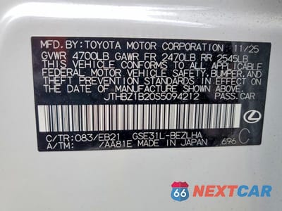 Zdjęcie 12 z 12 samochodu: 2025 LEXUS IS 350 F SPORT DESIGN VIN:JTHBZ1B20S5094212 - miniatura