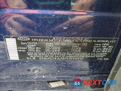 Zdjęcie 14 z 14 samochodu: 2023 HYUNDAI SANTA FE SEL VIN:5NMS24AJ8PH596910 - miniatura