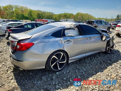 Trzecie zdjęcie samochodu z tyłu: 2019 HONDA ACCORD SPORT VIN:1HGCV1F39KA070004 - miniatura
