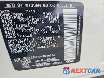 Zdjęcie 13 z 13 samochodu: 2017 INFINITI QX80 BASE VIN:JN8AZ2NF2H9646252 - miniatura
