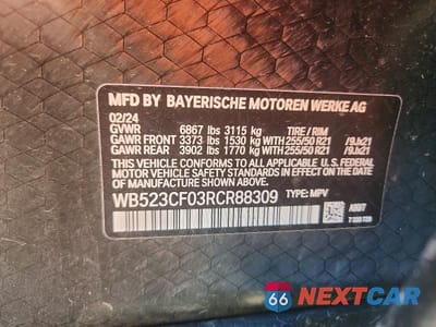 Zdjęcie 13 z 13 samochodu: 2024 BMW IX XDRIVE50 VIN:WB523CF03RCR88309 - miniatura