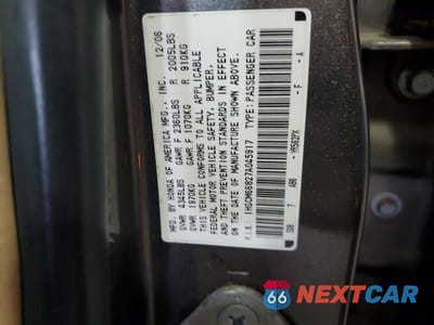 Zdjęcie 12 z 12 samochodu: 2007 HONDA ACCORD EX VIN:1HGCM66827A045917 - miniatura