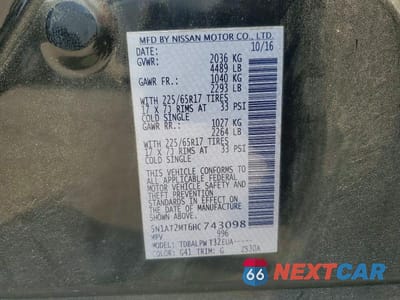 Zdjęcie 13 z 13 samochodu: 2017 NISSAN ROGUE S VIN:5N1AT2MT6HC743098 - miniatura
