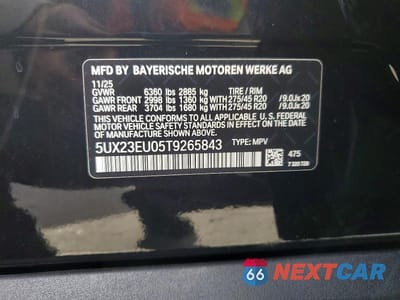 Zdjęcie 12 z 12 samochodu: 2026 BMW X5 XDRIVE40I VIN:5UX23EU05T9265843 - miniatura