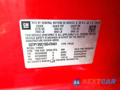 Zdjęcie 12 z 12 samochodu: 2014 GMC SIERRA C1500 SLT VIN:3GTP1VEC1EG478491 - miniatura