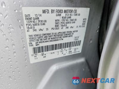 Zdjęcie 13 z 13 samochodu: 2014 FORD EDGE LIMITED VIN:2FMDK4KC8EBB83174 - miniatura