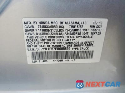 Zdjęcie 13 z 13 samochodu: 2014 HONDA RIDGELINE RTL VIN:5FPYK1F57EB005699 - miniatura