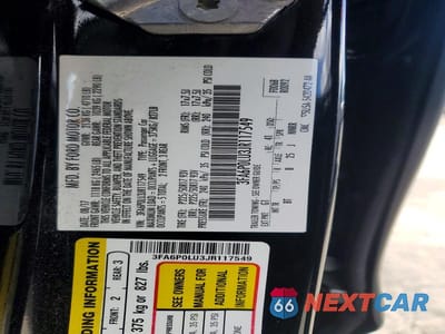 Zdjęcie 12 z 12 samochodu: 2018 FORD FUSION SE HYBRID VIN:3FA6P0LU3JR117549 - miniatura