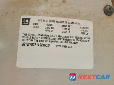 Zdjęcie 12 z 12 samochodu: 2004 CHEV IMPALA VIN:2G1WF52E149216524 - miniatura