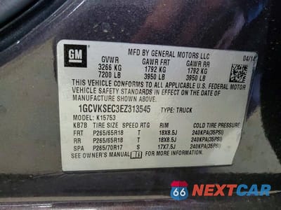 Zdjęcie 12 z 12 samochodu: 2014 CHEVROLET SILVERADO K1500 LTZ VIN:1GCVKSEC3EZ313545 - miniatura