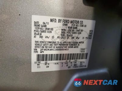 Zdjęcie 14 z 14 samochodu: 2011 FORD EDGE LIMITED VIN:2FMDK4KC3BBB50403 - miniatura