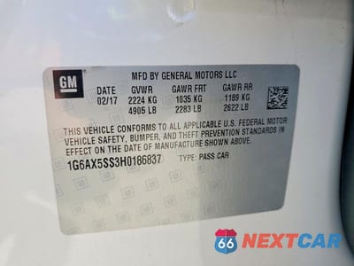 Zdjęcie 12 z 12 samochodu: 2017 CADILLAC CTS LUXURY VIN:1G6AX5SS3H0186837 - miniatura
