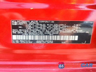 Zdjęcie 13 z 13 samochodu: 2011 TOYOTA RAV4 BASE VIN:JTMBF4DVXBD041901 - miniatura