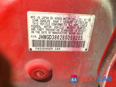 Zdjęcie 14 z 14 samochodu: 2008 HONDA FIT SPORT VIN:JHMGD38628S059255 - miniatura