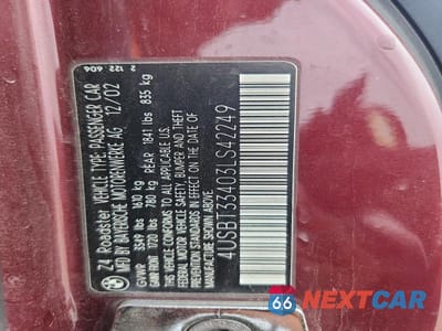 Zdjęcie 12 z 12 samochodu: 2003 BMW Z4 2.5 VIN:4USBT33403LS42249 - miniatura