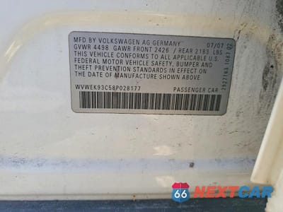 Zdjęcie 12 z 12 samochodu: 2008 VOLKSWAGEN PASSAT LUX VIN:WVWEK93C58P028177 - miniatura